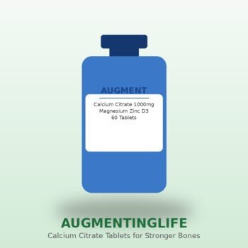 Augment Calcium Citrate 1000mg Tablets Enriched with Magnesium 440mg, Zinc, Vit.B12 & D3 for Stronger Bones, Muscles and Joints (30 x 2) - 60 Tablets
